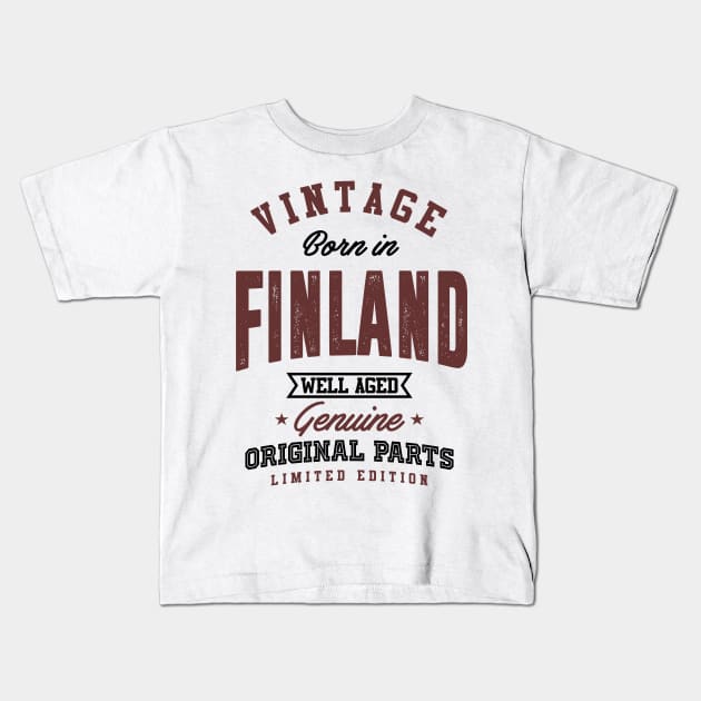 Born in Finland Kids T-Shirt by C_ceconello